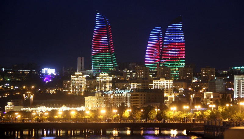 Пламенные башни в Баку, Азербайджан